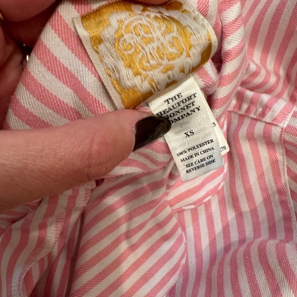 TBBC The Beaufort Bonnet Company Women’s Pajama Set Shorts and Button Down Pink - Picture 6 of 8